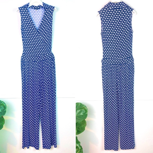 Tart jumpsuit blue/white geometric print XS modal - Picture 6 of 14